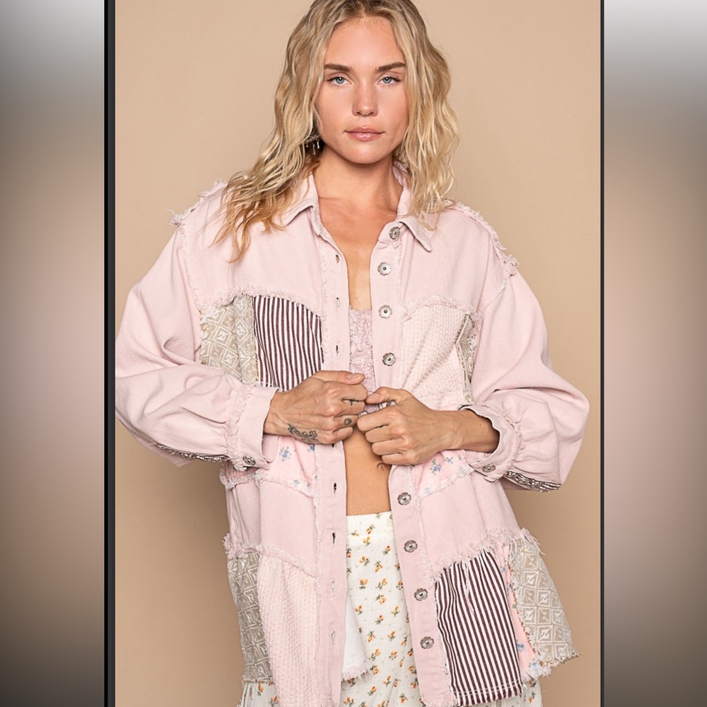 POL Blush Patchwork Utility Jacket NWT - image 4